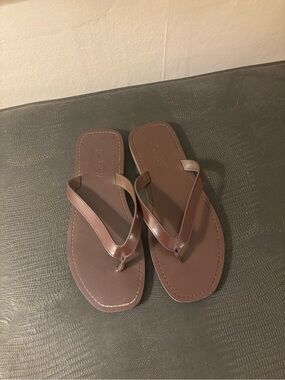 J Crew leather flip flops
